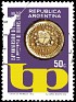 Argentina 1973 First Coin Of Bank Of Buenos Aires 50C Purple, YEL & BRN Scott 998 A465. Subida por SONYSAR
